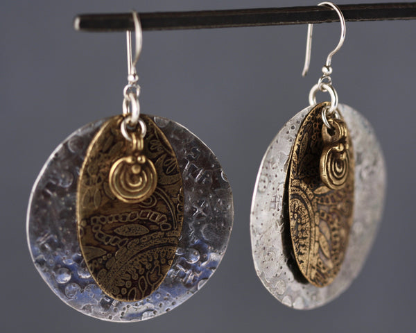 Persephone Earrings - Mixed Metals, Round